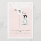 Blush 1st Birthday Winter Wonderland Birthday  Kaart (Voorkant)