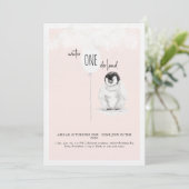 Blush 1st Birthday Winter Wonderland Birthday  Kaart (Staand voorkant)