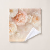 Blush 3 D Watercolor Roses Monogram Bad Handdoek (Wasdoekje)