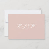 Blush 3D Boho Flowers Wedding RSVP Kaartje (Achterkant)