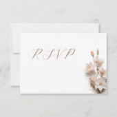 Blush 3D Boho Flowers Wedding RSVP Kaartje (Achterkant)