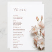  Blush 3D Boho Flowers White Menu (Voorkant / Achterkant)