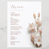 Blush 3D Magnolia Flowers White Menu (Voorkant)