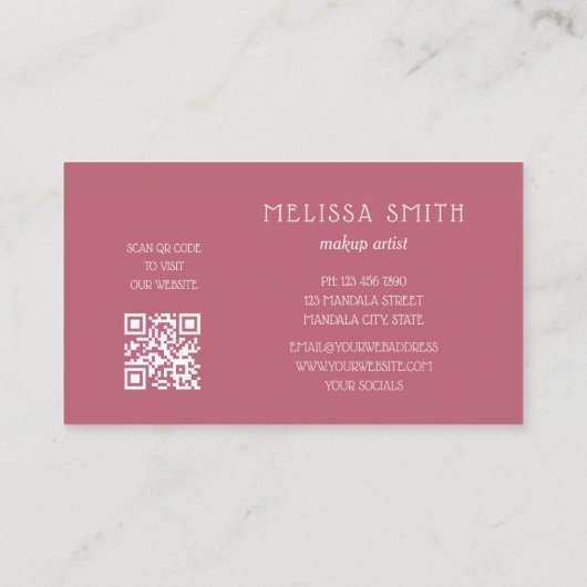 Blush 3D Mandala  Visitekaartje (Achterkant)