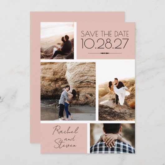 Blush 4 foto save the date (Voorkant / Achterkant)