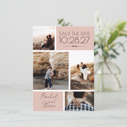 Blush 4 foto save the date (Staand voorkant)