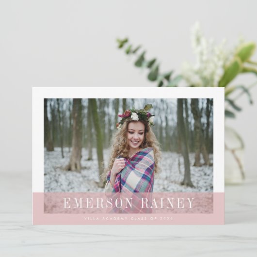 Blush | Aankondiging en uitnodiging van het Afstud (Staand voorkant)