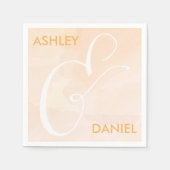 Blush Abrikoos Waterverf bruiloft servetten, perzi Servet (Voorkant)