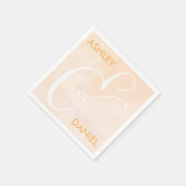 Blush Abrikoos Waterverf bruiloft servetten, perzi Servet (Hoek)