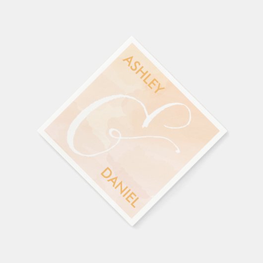 Blush Abrikoos Waterverf bruiloft servetten, perzi Servet (Hoek)