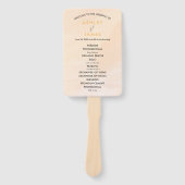 Blush Abrikozen Trouwprogramma Fan, Zachte perzik Handwaaier (Voorkant)