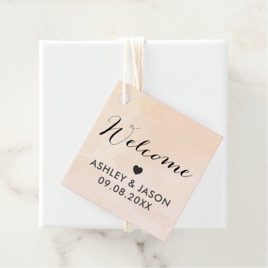 Blush Abrite Waterverf Weddenschap Welkomstcadeau Bedankjes Labels (In situ)
