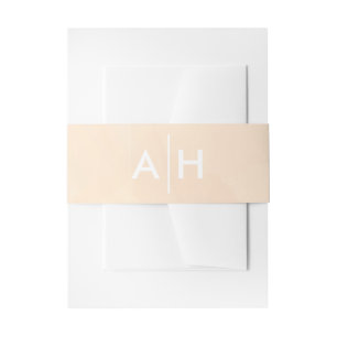 Blush Abritish Waterverf Wedding Invitation Band Uitnodigingen Wikkel