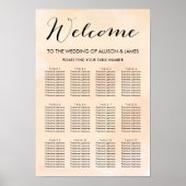 Blush Abritish Waterverf Wedding Seating Chart Poster (Voorkant)