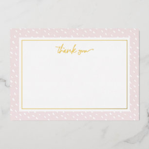 Blush Abstracte Stippen Dankjewel Folie Briefkaart