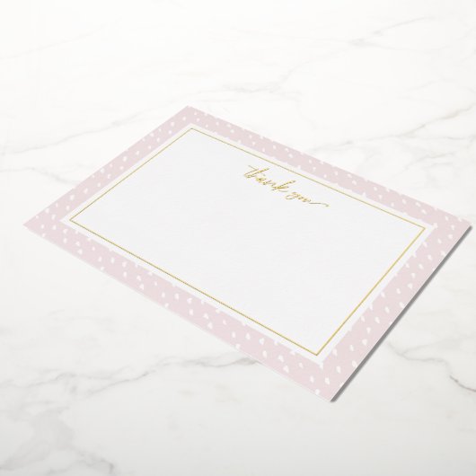 Blush Abstracte Stippen Hartelijk dank Folie brief Folie Feestdagenkaart (Gedraaid)