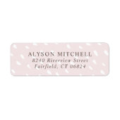 Blush Abstracte Stippen Retouradres Etiket (Voorkant)
