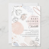 Blush Abstracte vormen Baby shower Kaart (Voorkant)