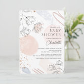 Blush Abstracte vormen Baby shower Kaart (Staand voorkant)
