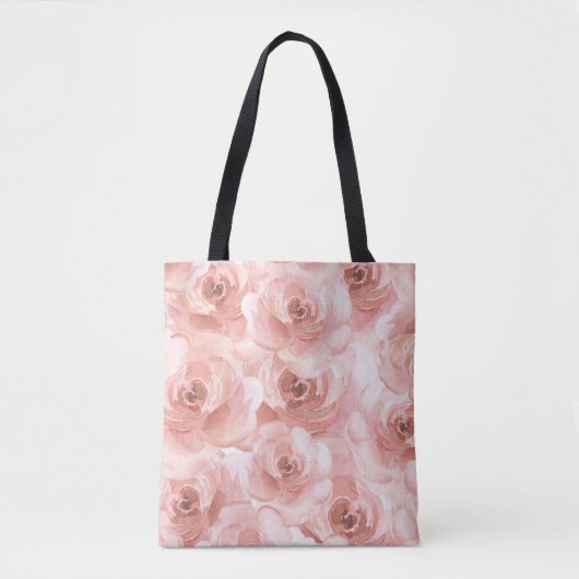 Blush Abstracte Waterverf Roos Elegant  Tote Bag (Voorkant)