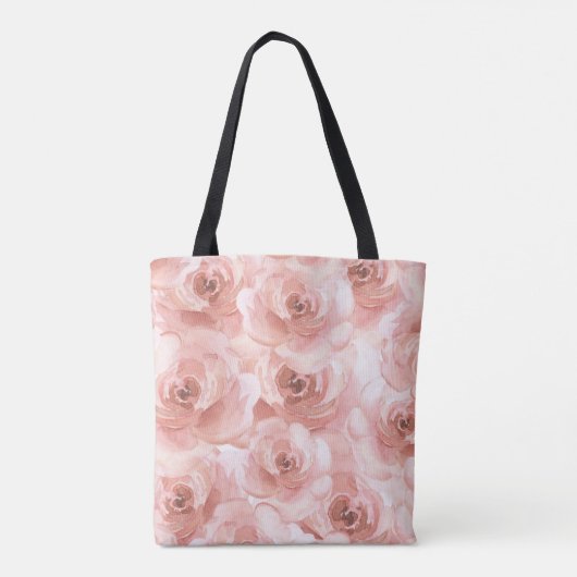 Blush Abstracte Waterverf Roos Elegant  Tote Bag (Achterkant)