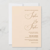 Blush achtergrond minimalisme bruiloft kaart (Voorkant)