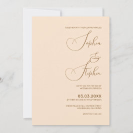 Blush achtergrond minimalisme bruiloft kaart