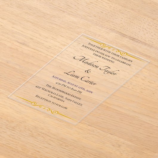 Blush acryl bruiloft uitnodiging eenvoudig (Laagn)