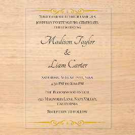 Blush acryl bruiloft uitnodiging eenvoudig