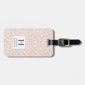 Blush | Afdrukmonogram pastel Bagagelabel (Voorkant horizontaal)