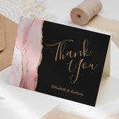 Blush Agate Gold Glitter Dark Weddenschap Hartelij Kaart