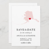 Blush Alaska trouwkaart Save The Date (Voorkant / Achterkant)