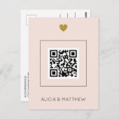 Blush All in One Weddenschap met QR-code Briefkaart (Voorkant / Achterkant)