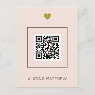 Blush All in One Weddenschap met QR-code Briefkaart