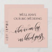 Blush als we je kunnen knuffelen uitgestelde bruil kaart (Voorkant / Achterkant)