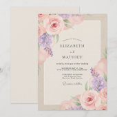 Blush Amethyst Geschilderde Bruiloft Kaart (Voorkant / Achterkant)