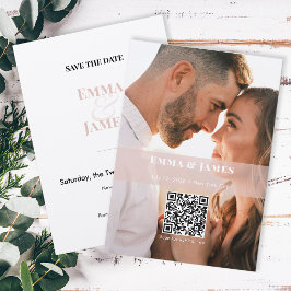 Blush Ampersand Foto Save the Date | Trouwen Kaart
