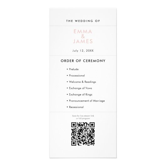 Blush Ampersand Huwelijk | Programma | QR Code (Voorkant)