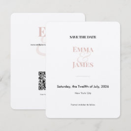 Blush Ampersand Save the Date | Trouwkaart