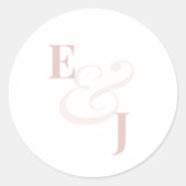 Blush Ampersand Trouw | Envelopezegel Ronde Sticker (Voorkant)