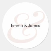 Blush Ampersand Trouw | Monogram Envelop Ronde Sticker (Voorkant)
