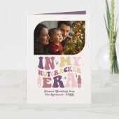 Blush and Berry Fun Retro Christmas Photos Feestdagen Kaart (Voorkant)