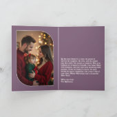 Blush and Berry Fun Retro Christmas Photos Feestdagen Kaart (Binnen)