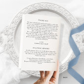 Blush and Blue Floral Folded Wedding Programme