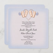 Blush and Blue Teenslippers Beach Weddenschap Kaart (Voorkant / Achterkant)