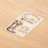 Blush and Boots 40th Rodeo Western Birthday Acryl Uitnodigingen (Laagn)