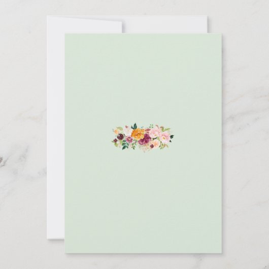 Blush and Bourgundy Rozen Weddenschap Kaart (Achterkant)