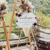 Blush and burgundy Floral Welcome Weddenschap Poster