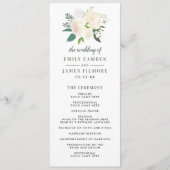 Blush and Cream Floral Bouquet Wedding Ceremony Programmakaart (Voorkant)