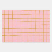Blush and Gold Abstract Grid Lines Patroon Inpakpapier Vel (Voorkant 3)